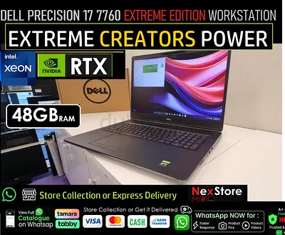 ● DELL PRECISION EXTREME XEON+RTX NVIDIA ● 48GB - SUPERCHARGED POWER -XPS ZBOOK P1 X1 GAMER RENDER