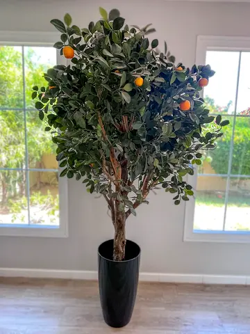 Beautiful Artificial Orange Tree with Designer Planter | ~2m Tall