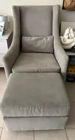 Sale: West Elm Graham Glider and matching ottoman/ nursing chair