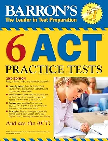 Barrons 6 ACT Practice Tests (2nd Edition) - Test Prep Guide