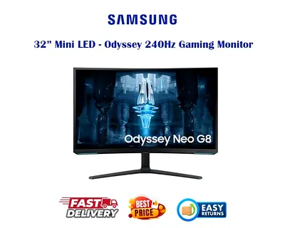 Samsung 32 Inch Curved Gaming Monitor - Neo G8 4K 240Hz Gaming Monitor - FREE DELIVERY and WARRANTY
