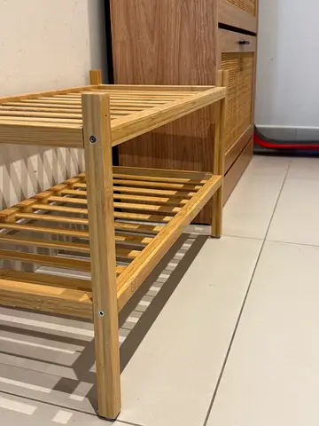 Rattan Shoe Cabinet Set
* 3-door shoe cabinet
* Wall mirror with shelf
* Bamboo shoe rack