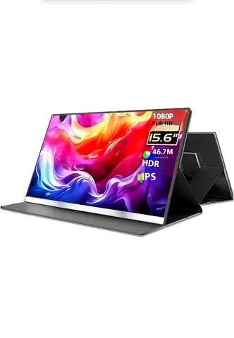 V2COM 15.6 Portable Monitor, Ultra-Slim Narrow Bezel Full HD 1080P IPS Display, USB-C  HDMI Connec