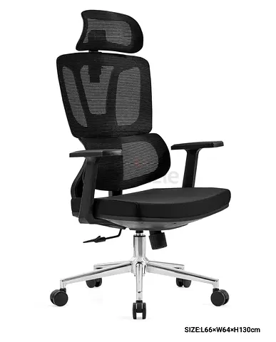 Ergonomic Mesh Office Chair with Headrest - Adjustable Lumbar Support
