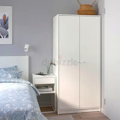 White 2-Door Wardrobe / Armoire in Excellent Condition