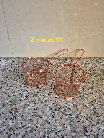 Set of 2 Small Rose Gold Fry/Basket Strainers