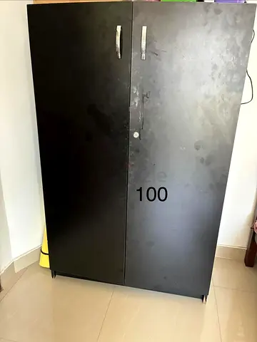 2 door storage black cupboard