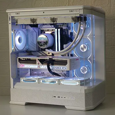 RTX 5080 | Ryzen 9 9950X3D | White 4K Gaming PC Rendering PC AI PC