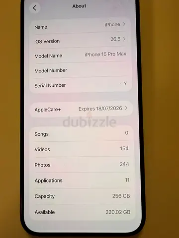 iPhone 15 Pro Max 256GB - Good Condition, AppleCare until Jul 2026