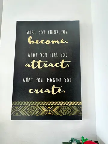 Black and Gold Inspirational Wall Art - What You Create Canvas
