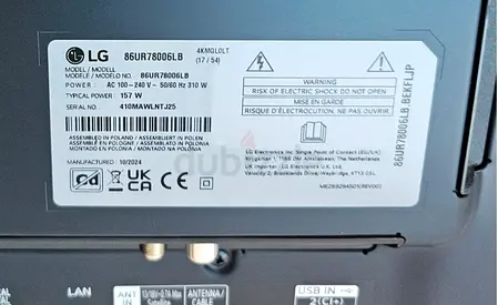 LG 86UR78006LB 86-inch 4K UHD LED TV - Working, Good Condition