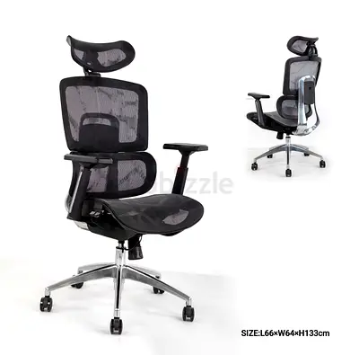 Ergonomic Mesh Office Chair with Headrest — Adjustable Lumbar Support