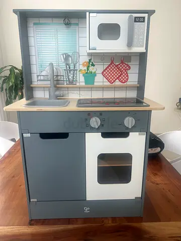 Wooden Play Kitchen Set with Oven, Sink and Accessories