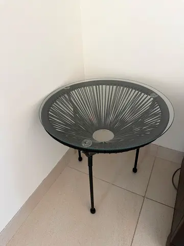 Acapulco round glass table 50 cm