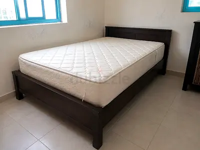 Big Size Single Wooden Bed with Mattress - Good Condition