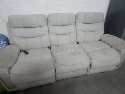 Light grey 3-seater reclining sofa