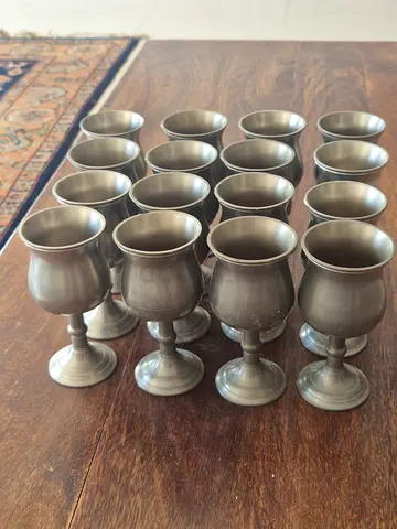 16 Pewter Goblets