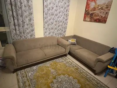 2-seater Sofa Set, two pieces with cushions - Beige, 100. Selling due to to relocating