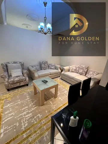 Two bedrooms, living room, two bathrooms, and a balcony for monthly rent in Al Qasba, Sharjah