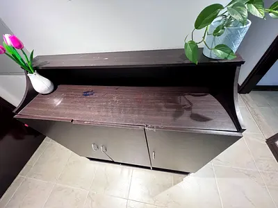 Immediate sale-Dark Wood Shoe Cabinet with Shelves - Good Condition