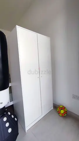 White 2-Door Wardrobe / Armoire in Good Condition