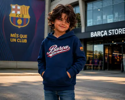 FC BARCELONA Official Kids Hoodie – Size 6 Yrs (From Camp Nou!)