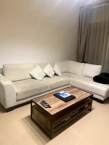 Light Beige L-Shaped Corner Sofa with Chaise - Comfortable 3-Seater