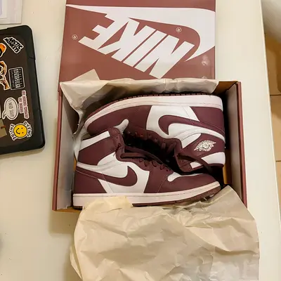 Air Jordan 1 High Maroon and White Sneakers