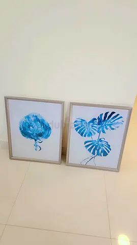 Set of Two Blue Floral and Botanical Wall Art Frames