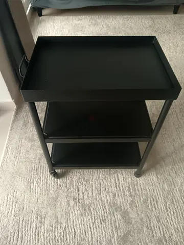 Black 3-Tier Rolling Utility Cart / End Table ikea
