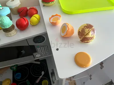 Kitchen and Wooden Play Kitchen Food Set (fruits, desserts)