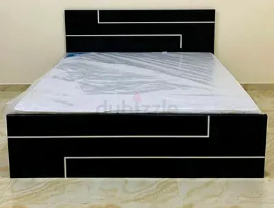Black Modern king Size Bed with medical mattress brand new