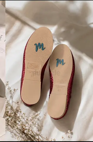 Manuela de Juan Red Glitter Mary Jane for Girls - EU 33