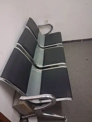 3-Seater + 2 seater Metal Waiting Room Bench + Table - Used