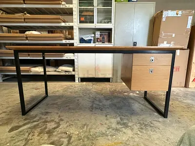 Solid Oak Office Desk – Quality That Lasts!  Premium solid oak desk with soft-close drawers.