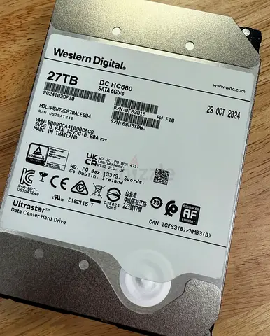 Western Digital Ultrastar 27TB DC HC680 SATA Enterprise Hard Drive