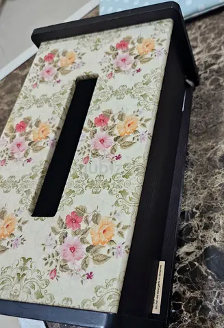 Wooden Floral Tissue Box Holder