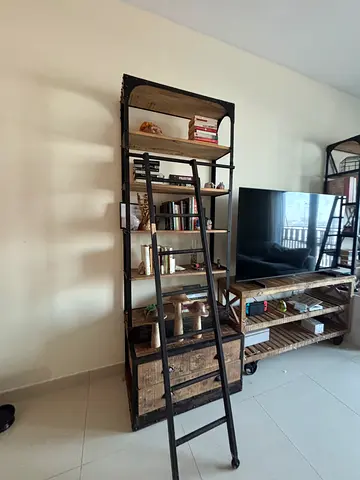 Bookcases - Wood and Steel (Set of 2)