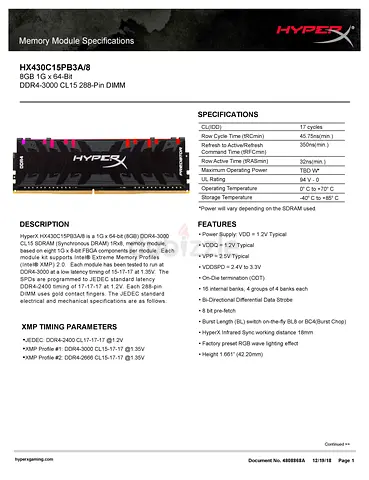HyperX Predator 2x8 16GB DDR4 3000MHz RGB Desktop RAM (HX430C15PB3A/8)