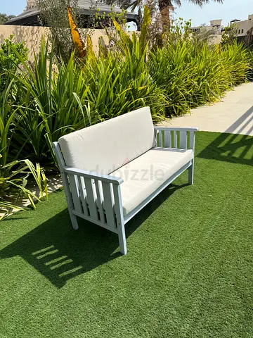 Comfortable Outdoor Wooden Bench with Cushions