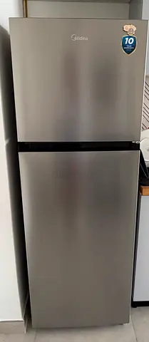 Midea Top Freezer Refrigerator - Silver, Good Condition