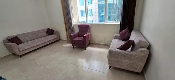 Light grey 3-piece living room sofa set with armchair — sofa-cum-bed .. Good Condition