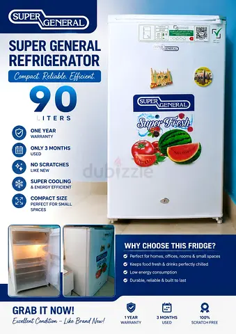 Used Super General 90L Mini Fridge – Excellent Condition