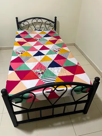 Single Cot Metal Bed with Mattress