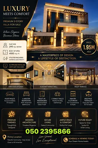 Direct from owner, Modern design, with water and Electicity villa for sale.