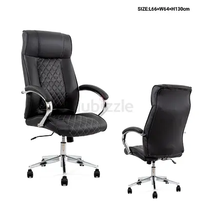 Black High Back Executive Office Chair with Leatherette Upholstery