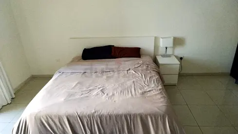 Queen bed with headboard, mattress and bedside table (used)
