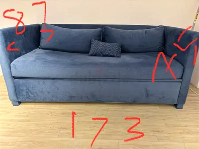 Super practical blue sofa bed