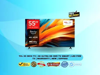 TCL 55 Inch TV | 4K Ultra HD HDR TV Smart | LED Fire TV | Warranty | New | 2024 | 55PF650