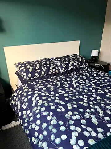 IKEA Double Bed Frame with mattress – White, Good Condition